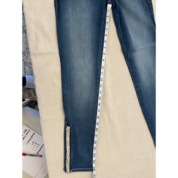 WHBM Skinny Ankle Jeans with Snakeskin trimming - Picture 2 of 7
